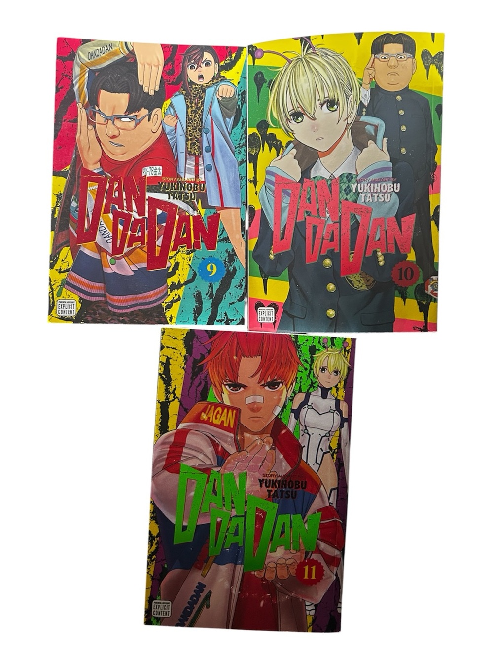 DanDaDan Manga Volumes 9, 10, and 11